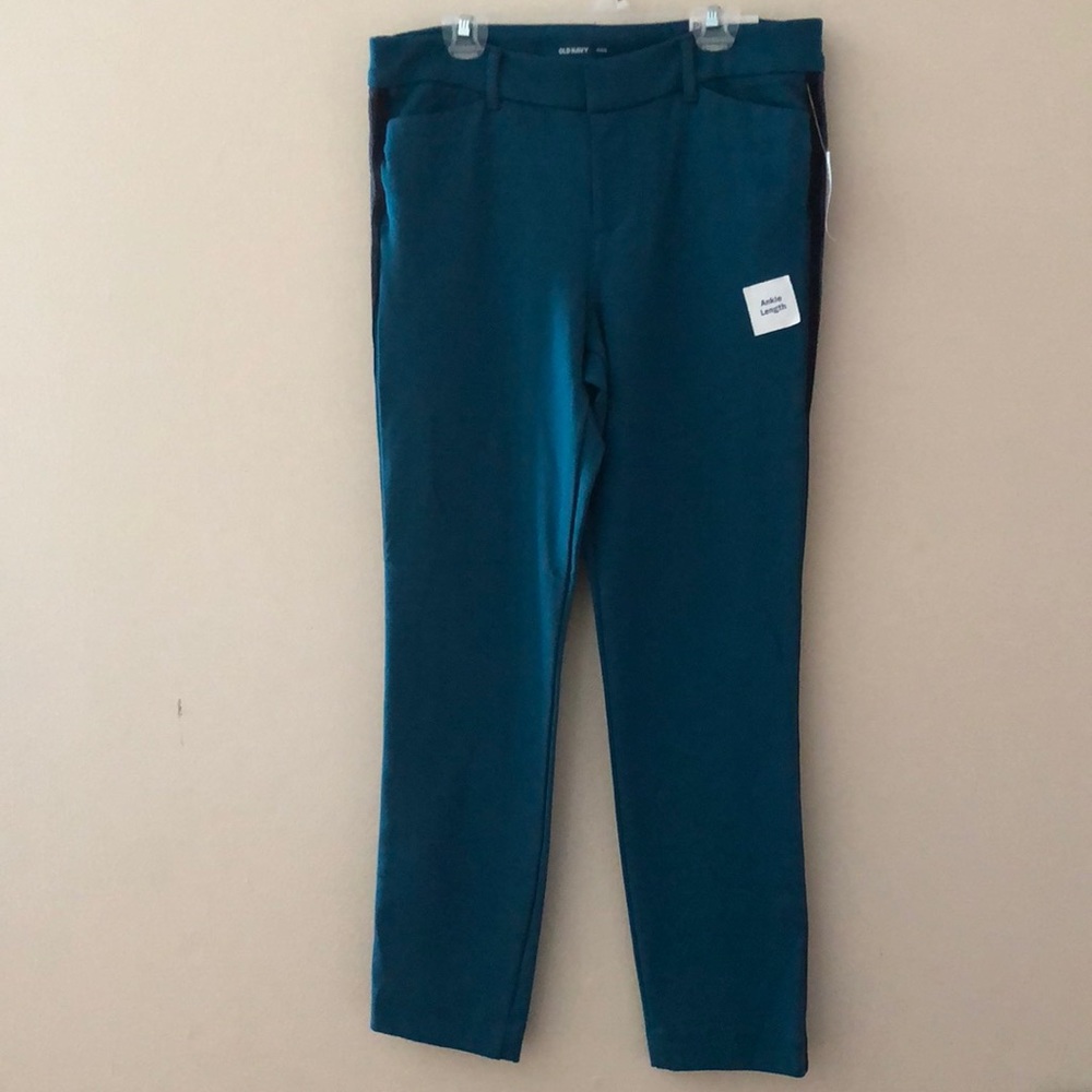 Mid-Rise Ponte-Knit Side-Stripe Pixie Ankle Pants - Picture 5 of 7